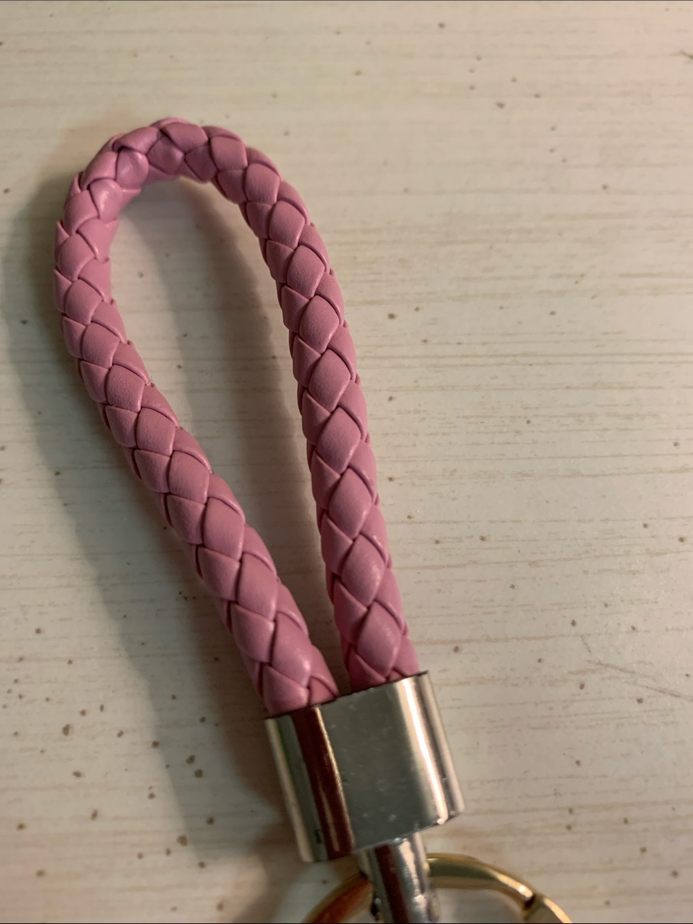 Pink Braided Loop Keyring - Picture 2 of 2